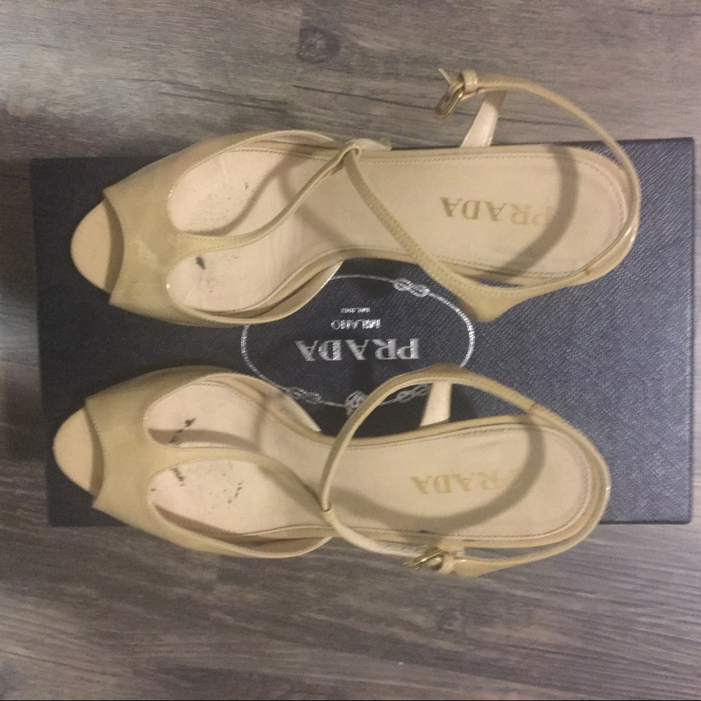 Prada size 38 wedge sandals